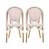 Outdoor Rattan And Aluminum French Bistro Chairs Set