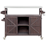 K&K Outdoor Kitchen Island, Rolling Bar Cart & Storage Cabinet