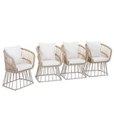 Outdoor Dining Chair MP1 - Teak Finish Wicker & Steel Frame