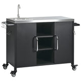 K&K 55.5" Outdoor Kitchen Island with Sink