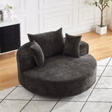 55''L Chenille Foam Single Swivel Chair