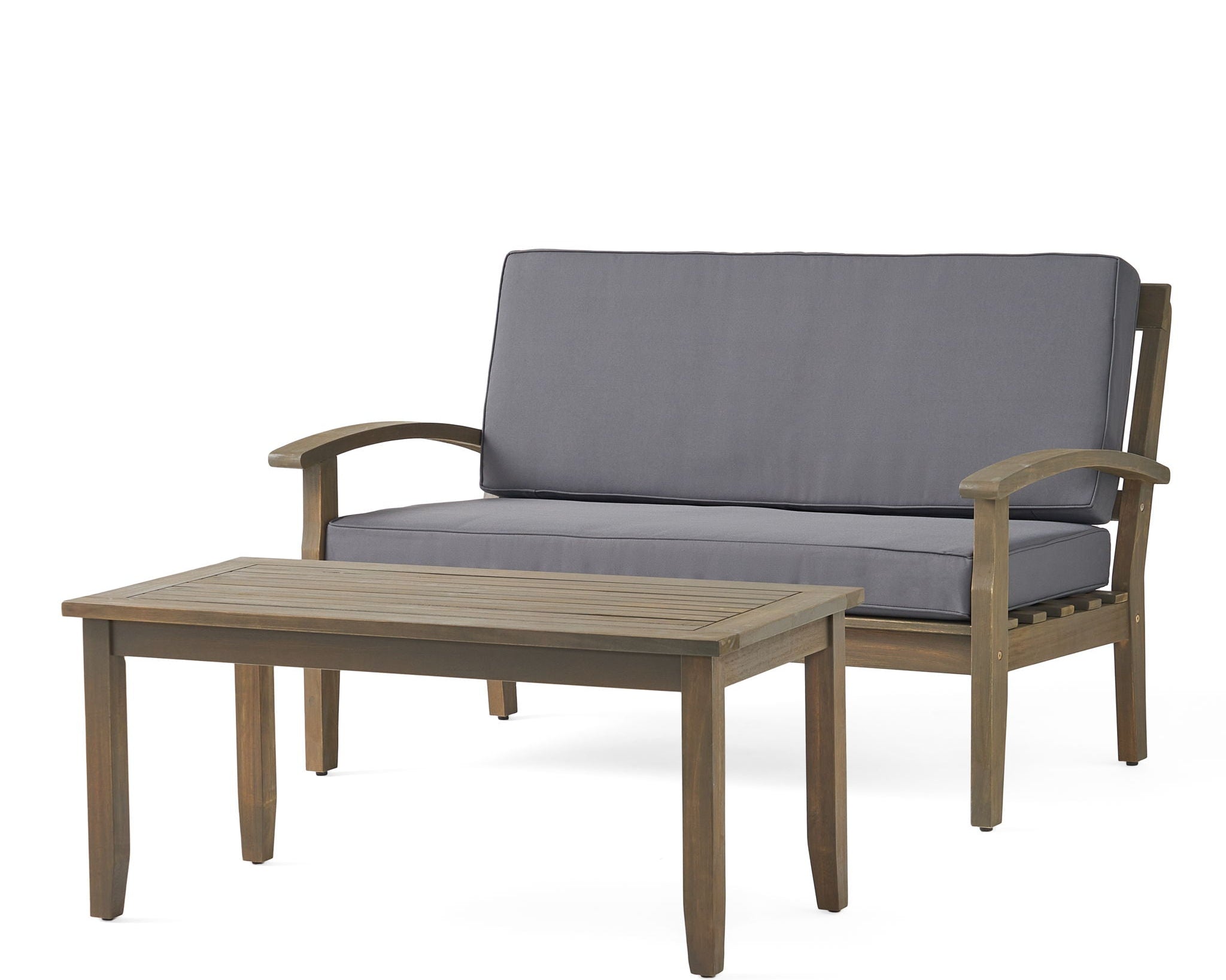 Outdoor Chat Set With Coffee Table And Loveseat