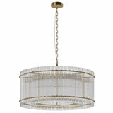 37" Modern Gold Round 8-Light Crystal Chandelier