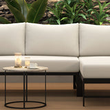 U_style Outdoor L-Shaped Sofa with Iron Frame and Ultra-Thick Cushions