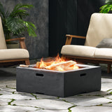 Outdoor Square MGO Wood Burning Fire Pit - Dark Gray