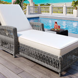 Go Outdoor Long Reclining Chaise with Cushions