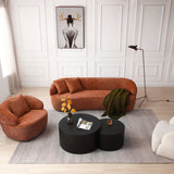 360° Swivel Mid Century Modern Curved 1-Seat Sofa - Orange