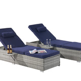 Outdoor Sofa Pe Rattan Furniture Deck Chair - Gray