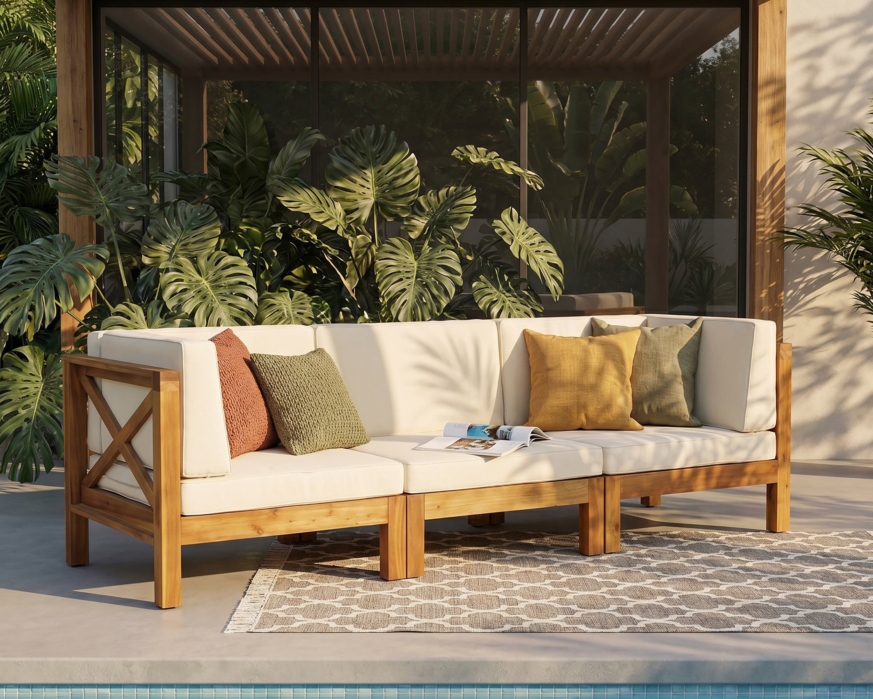 Brava X-Back 3 Seater Outdoor Sectional Sofa Set
