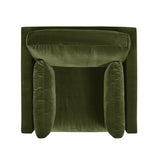 Brooding Upholstered Accent Chair with Arm Cushions and Wood Legs