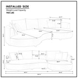 128.74 Inch Modern Sectional Curved Sofa Couch