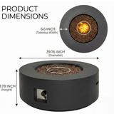 40' Round Outdoor Propane Fire Pit Table