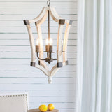 4 Light Chandelier with Adjustable Chain in Cream Finish