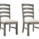 Upholstered Dining Chairs (Set of 2) - Brown - Wood