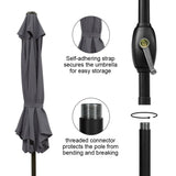 Umbrella With Crank Lift & Tilt, UV-Resistant Canopy For Patio