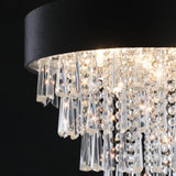 18-inch Modern Crystal Chandelier with Black Velvet Shade