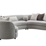 Ivria Boucle Sectional Sofa With 9 Pillows - Gray