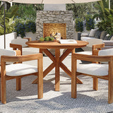 5-Piece Outdoor Acacia Wood Round Dining Set