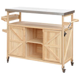 K&K Outdoor Kitchen Island, Rolling Bar Cart & Storage Cabinet