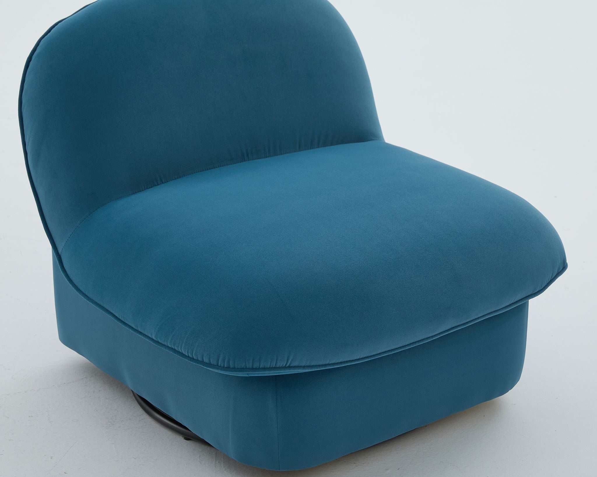 Pumpkin Shaped Swivel Accent Chair, 360 Degree Rotation for Living Room
