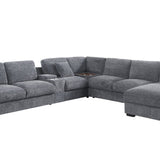 Celine - Fabric Corner Sectional Sofa With Right-Facing Chaise, Cupholders, And Charging Ports