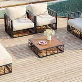 7-Piece Metal Patio Sectional Sofa Set with Water-Resistant Cushions - Modern