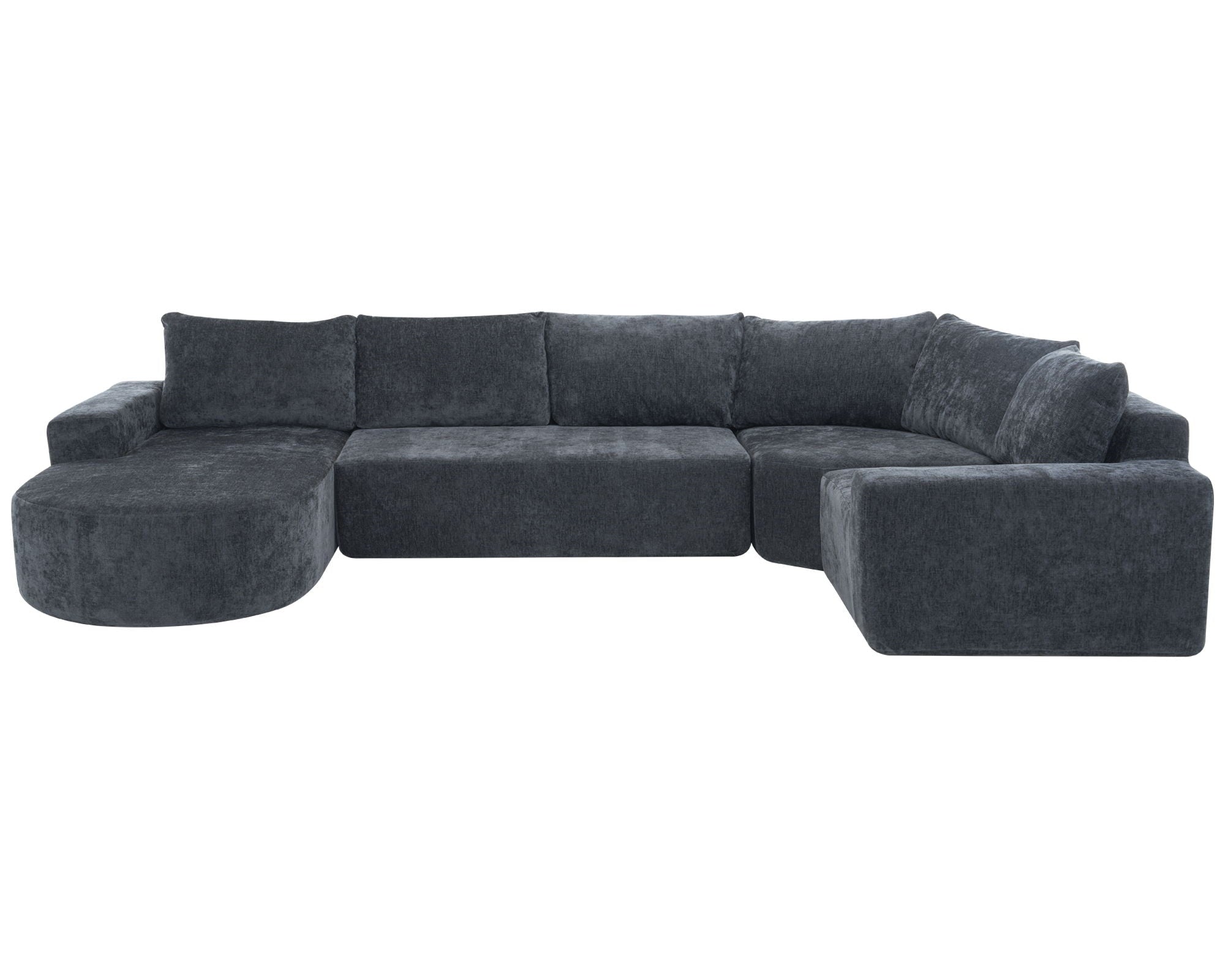 Modular Cloud Sectional Sofa Set, U-Shaped Upholstered Couch With Deep Seat