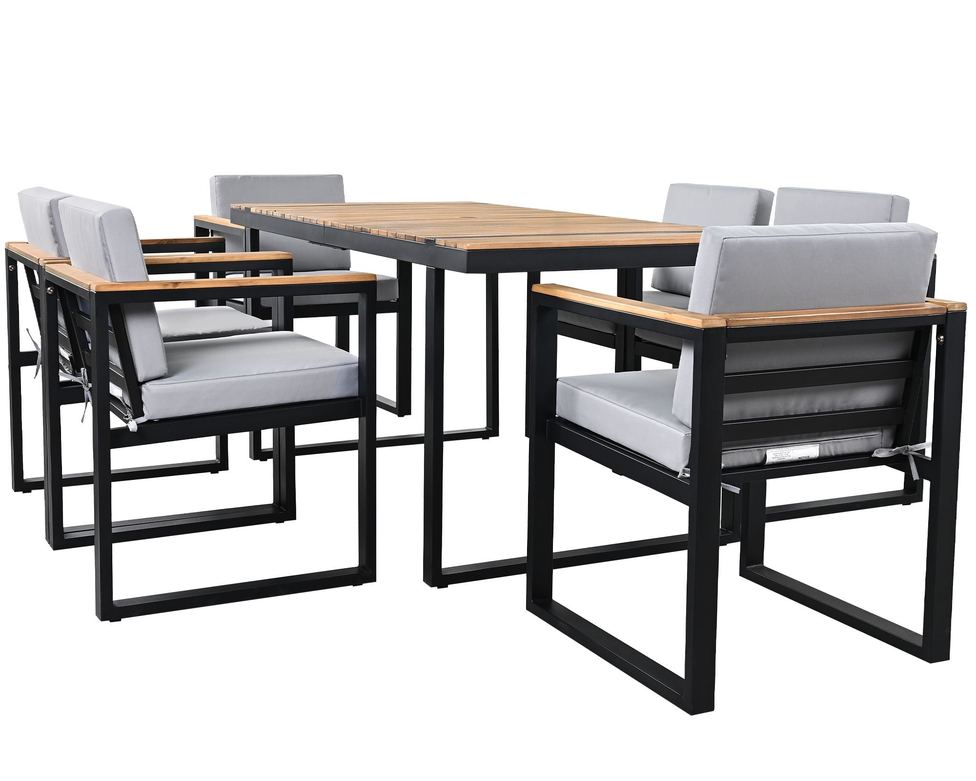 7 Pieces Outdoor Dining Set Patio Dining Table And Chair Set With And Removable Cushions For Patio