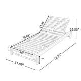Light Teak Acacia Wood Chaise Lounge Set: 1 Frame + 1 3-Fold