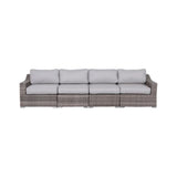Contemporary Outdoor Rattan Wicker Sectional Seating Group With Cushions