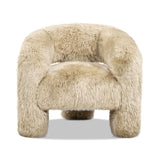 Avalon - Genuine Sheepskin Fur Split Barrel Back Accent Chair - Natural Blonde