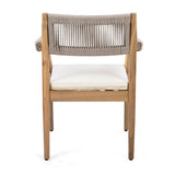 Patio Set Outdoor Acacia Wood Furniture Sets - Braided Dining Chairs and Patio Dining Table