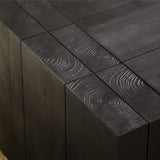 Modern Black Solid Wood Coffee Table, 49in Rectangular Coffee Table for Living Room, Farmhouse & Contemporary Decor