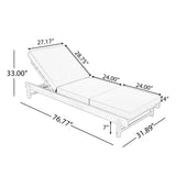 Light Teak Acacia Wood Chaise Lounge Set: 1 Frame + 1 3-Fold