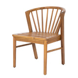 Outdoor Dining Chairs Set of 2, Acacia Wood Patio Chairs with Cushions