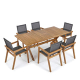 7-Piece Acacia Wood Outdoor Dining Set