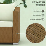 Rattan Wicker Seater Patio Couch with Cushions and Throw Pillows
