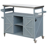 K&K Outdoor Kitchen Island, Rolling Bar Cart & Storage Cabinet
