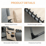 Outsunny - Padded Folding Chaise Lounge Chair, Outdoor