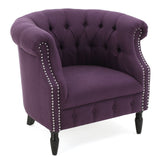 Celestialis Upholstered Club Chair with Tub Design and Rolled Recessed Armrests