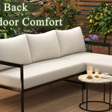 U_style Outdoor L-Shaped Sofa with Iron Frame and Ultra-Thick Cushions