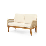 Hueber Outdoor And Rope 4 Seater Chat Set With Cushions - Teak