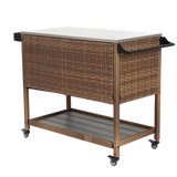 Outdoor Wicker Bar Cart