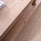 Rustic Solid Wood Coffee Table with Open Shelf – 47.2"