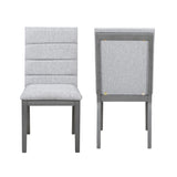 Tufted Upholstery Modern Dining Chairs (Set of 2) Sleek Comfort With Rubber Wood Frame - Gray / Oak