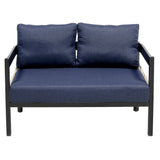 U_Style Multi-person Outdoor Iron Sofa Set with Table
