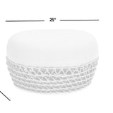Willow - Round Upholstered Patio Ottoman