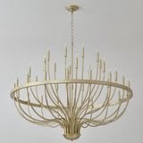 36-Light Gold Industrial Iron Candle Chandelier