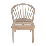Outdoor Dining Chairs Set of 2 with Acacia Wood and Cream Washable Cushions