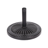 Black Rock Resin Outdoor Umbrella Base with Steel Support in Black Finish